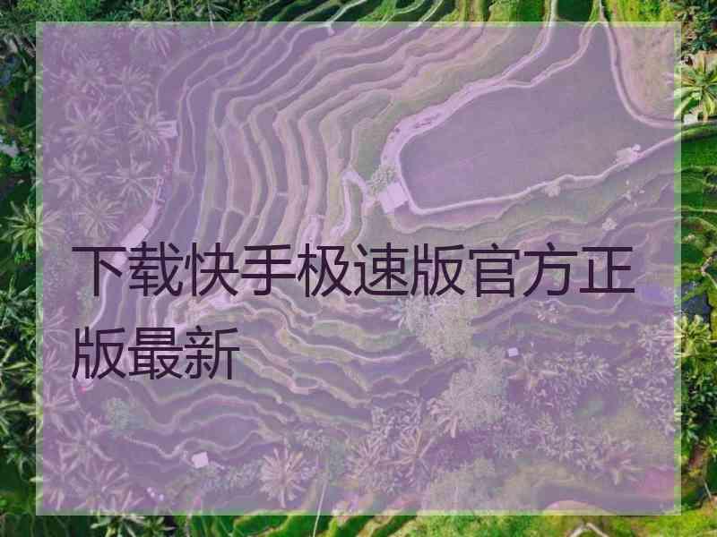 下载快手极速版官方正版最新