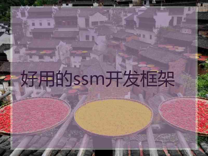 好用的ssm开发框架
