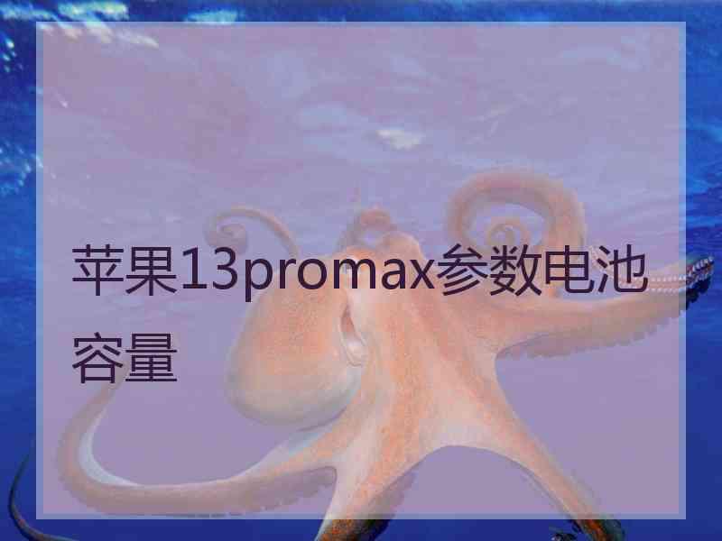 苹果13promax参数电池容量