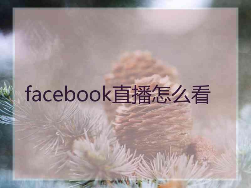 facebook直播怎么看
