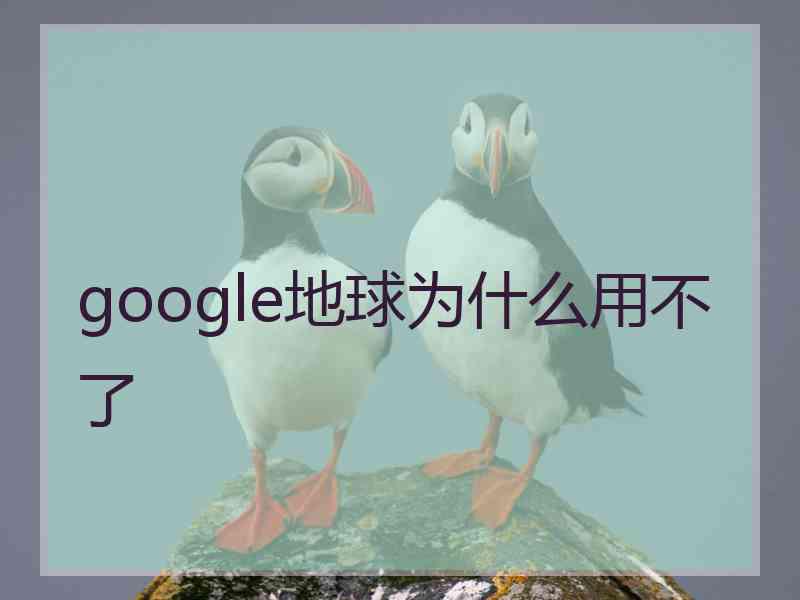 google地球为什么用不了