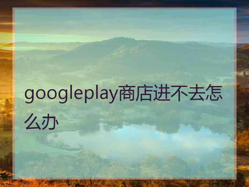 googleplay商店进不去怎么办