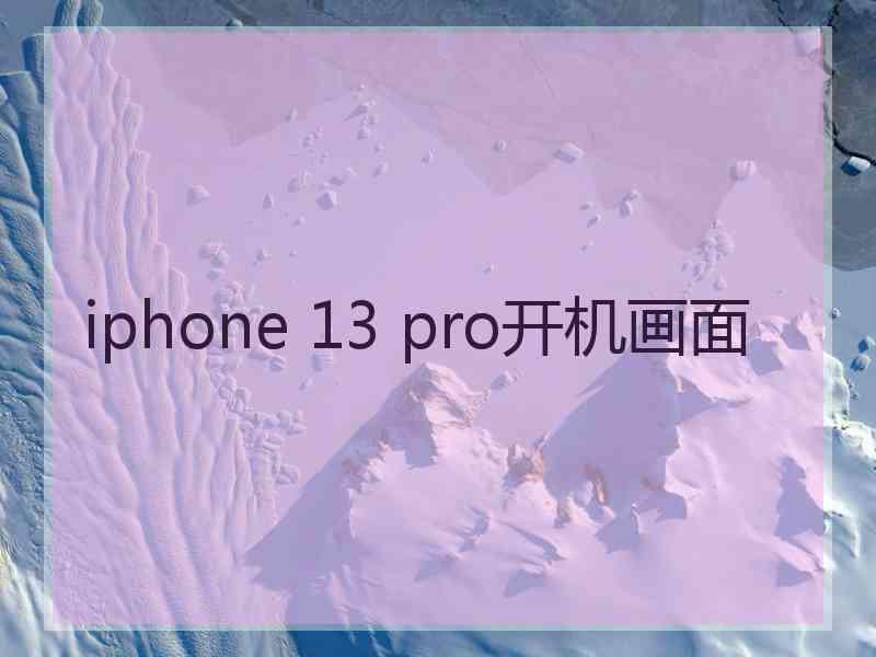 iphone 13 pro开机画面